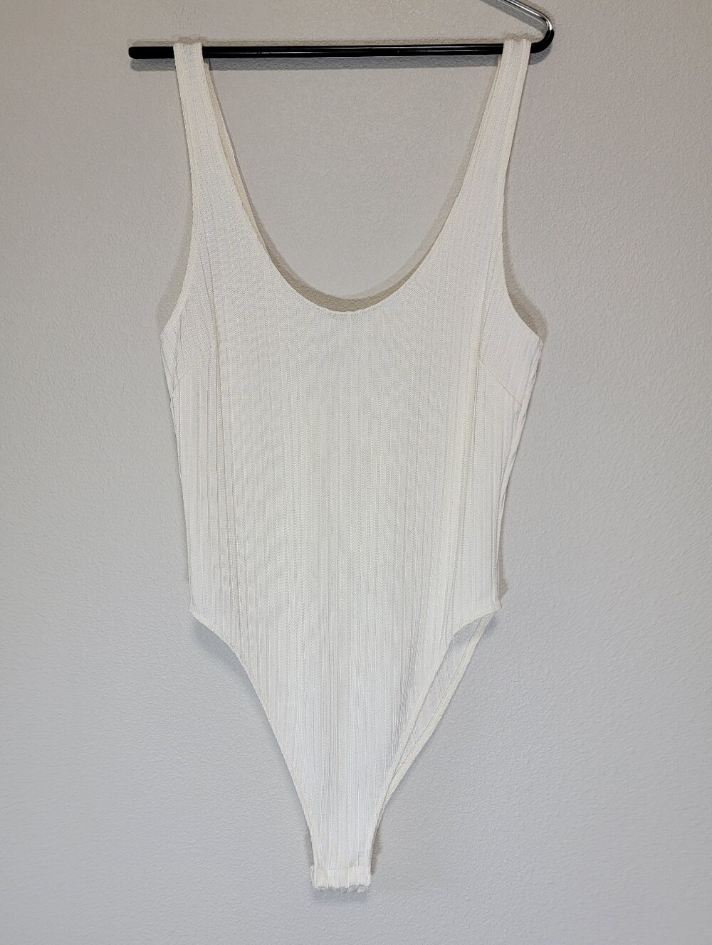 Fluer Du Mal Ribbed High Cut Scoop Neck Bodysuit Tanktop